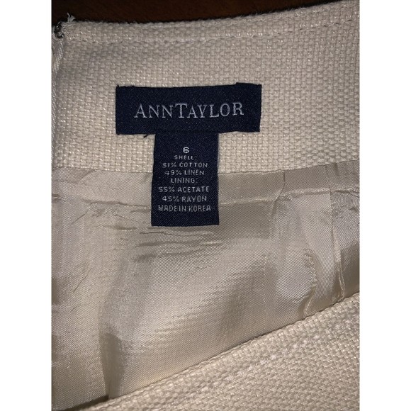 Ann Taylor Women's Beige Linen Blend Dress Skirt Size 6 - Picture 4 of 4